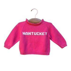 Pink Nantucket MJK Knits Pullover Raglan Sweater Child's XXS